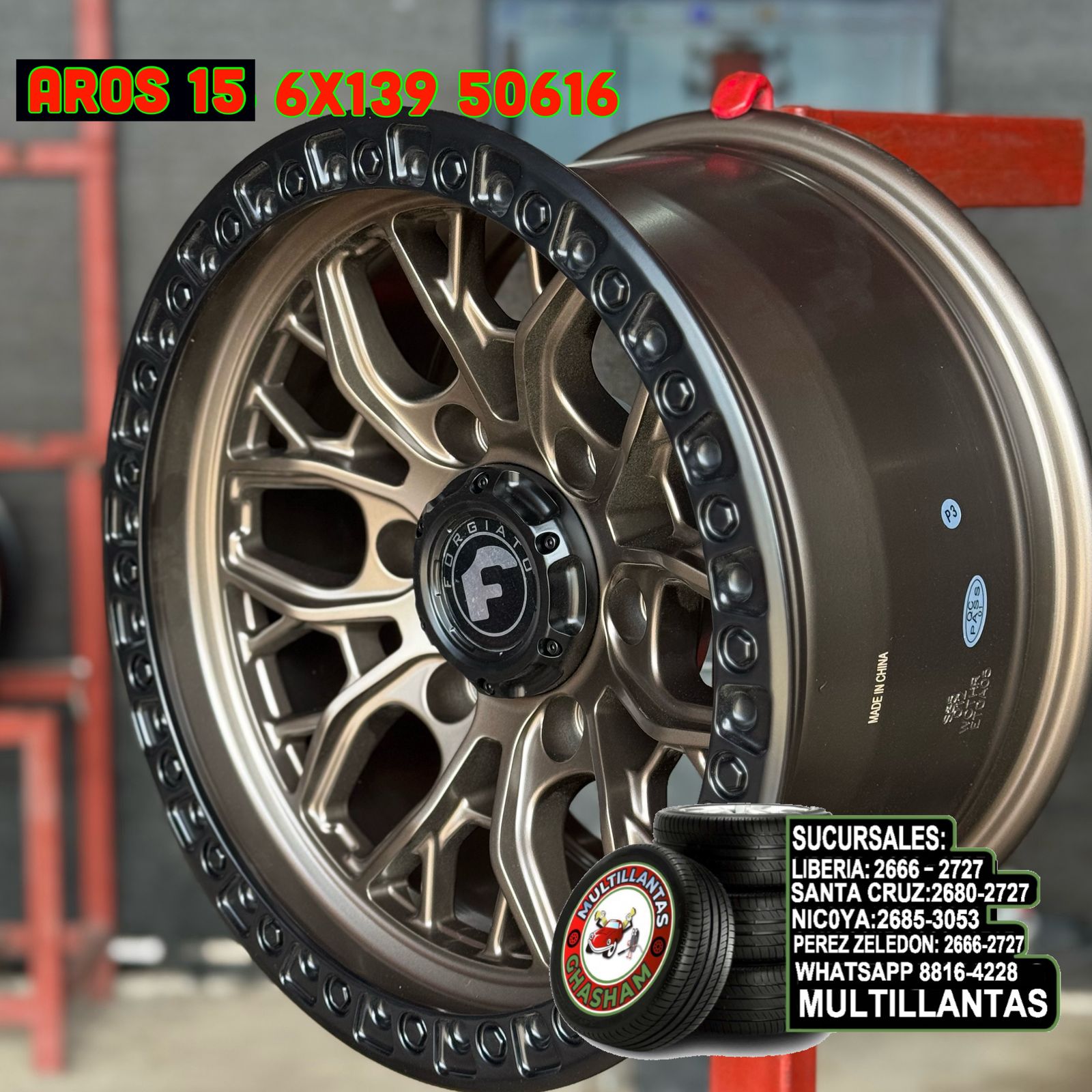 AROS # 15X8 6X139.7 ET0 BR-B 50616I